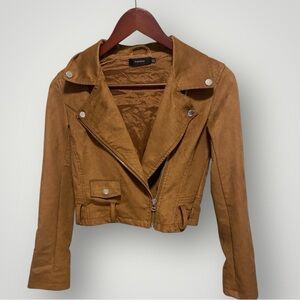 Talula Faux Suede Moto Jacket (No Belt)